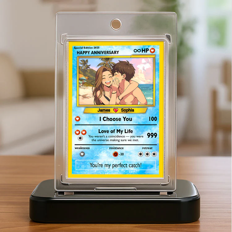 Happy Anniversary - Personalized PoMo Metal Card & Photo Art - Gift For Couple HH01 - Image 5
