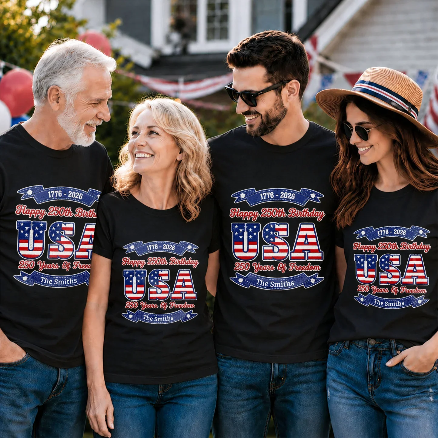 Happy Birthday USA 250 Years Of Freedom - Personalized Shirt - Gift For Patriotic Family - Image 6