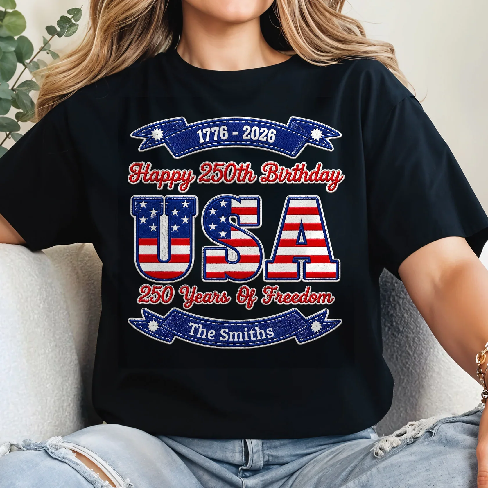 Happy Birthday USA 250 Years Of Freedom - Personalized Shirt - Gift For Patriotic Family - Image 7