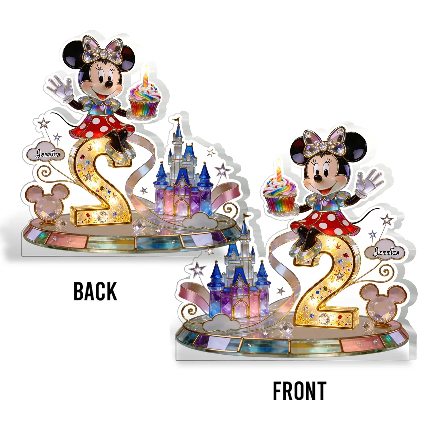 Happy Birthday With Magic Mouse - Personalized Acrylic Plaque - Birthday Gift - MkMo - Image 3