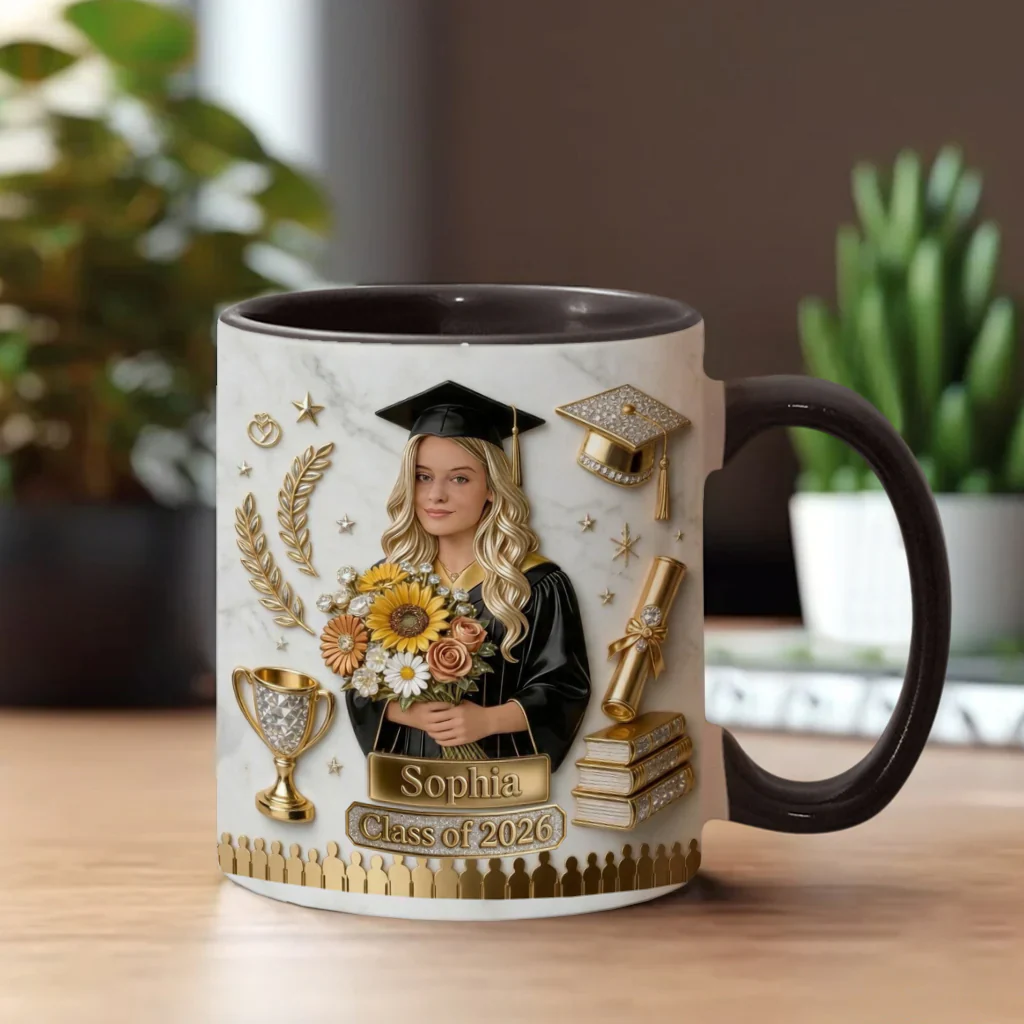 Happy Graduation Class Of 2026 - Personalized Accent Mug - Gift For Graduates - Image 2