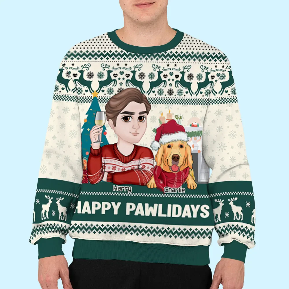 Happy Pawlidays To You - Personalized Ugly Sweater - Christmas Gifts For Pet Owners, Pet Lovers | CLP09 CLGOD04 HH01 - Image 4