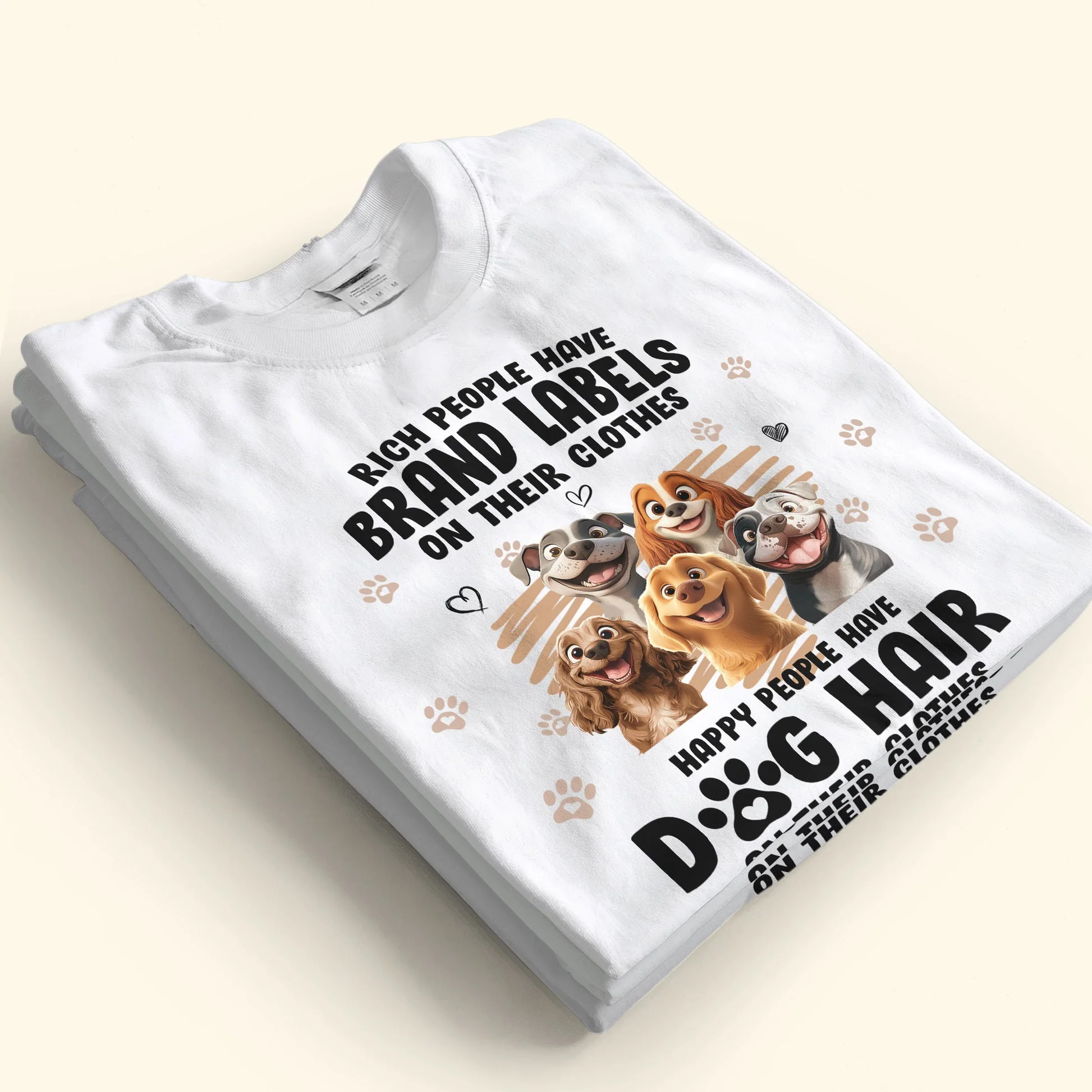 Happy People Have Dog Hair On Their Clothes Cartoon Dog - Personalized Shirt - Gift for Pet Owners, Pet Lovers, Dog Mom | CLP15. Ver4 NH96 - Image 2
