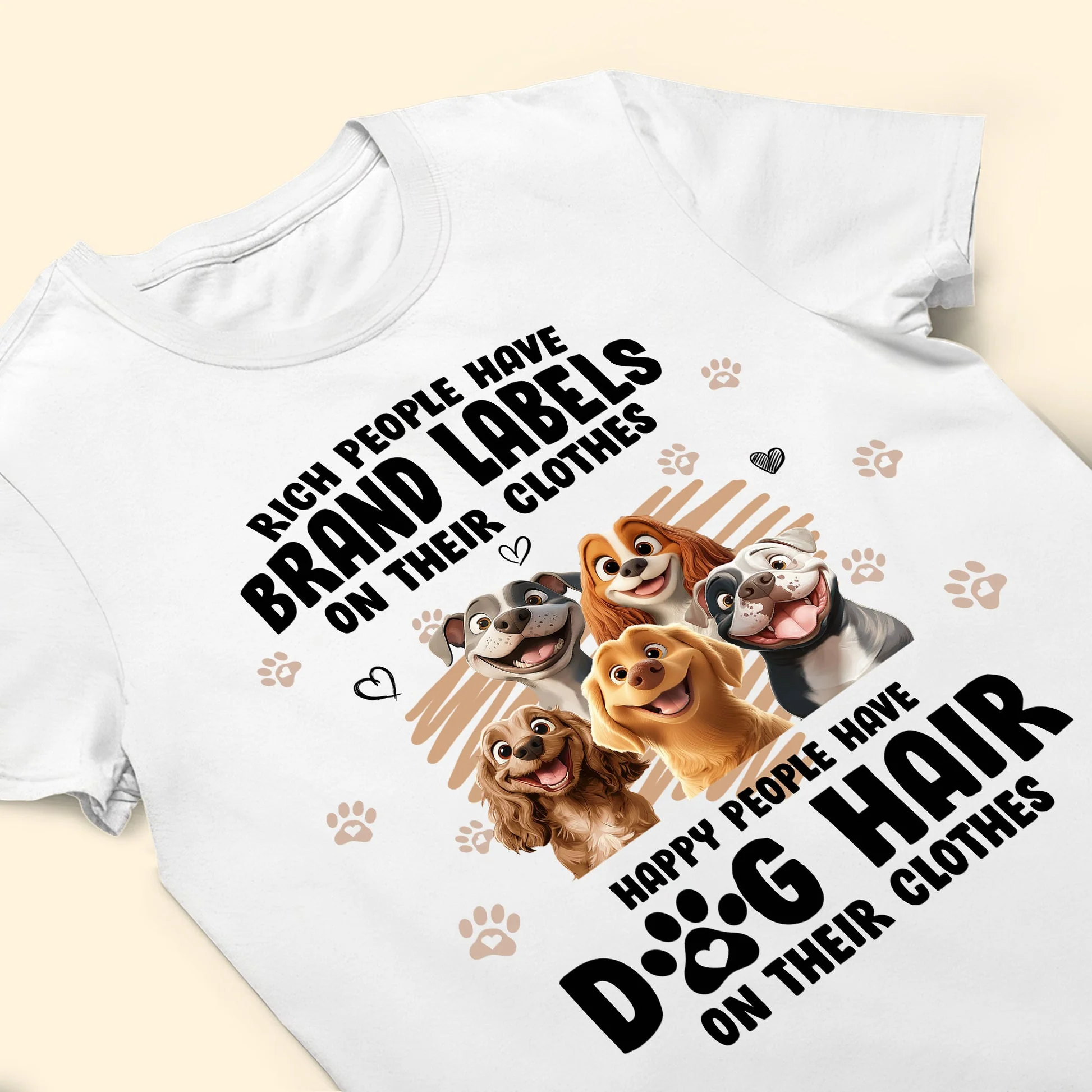 Happy People Have Dog Hair On Their Clothes Cartoon Dog - Personalized Shirt - Gift for Pet Owners, Pet Lovers, Dog Mom | CLP15. Ver4 NH96 - Image 3