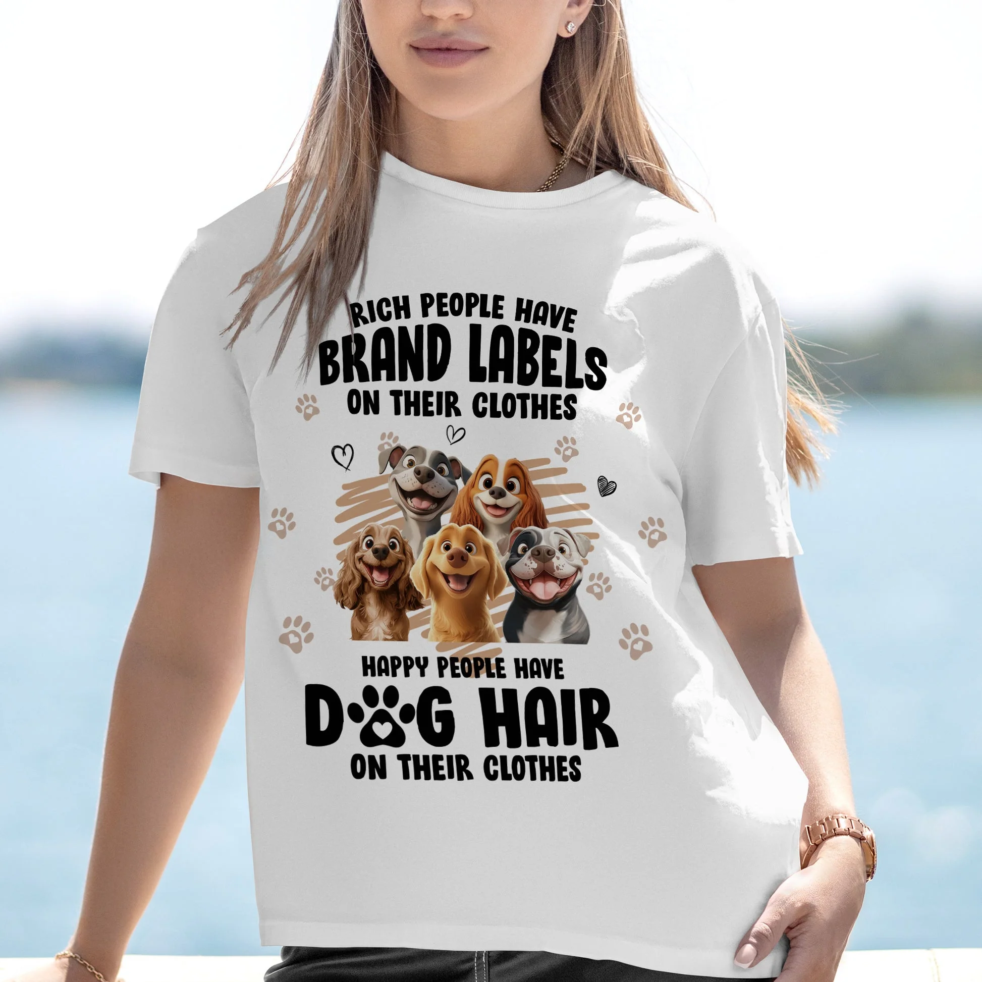 Happy People Have Dog Hair On Their Clothes Cartoon Dog - Personalized Shirt - Gift for Pet Owners, Pet Lovers, Dog Mom | CLP15. Ver4 NH96 - Image 5