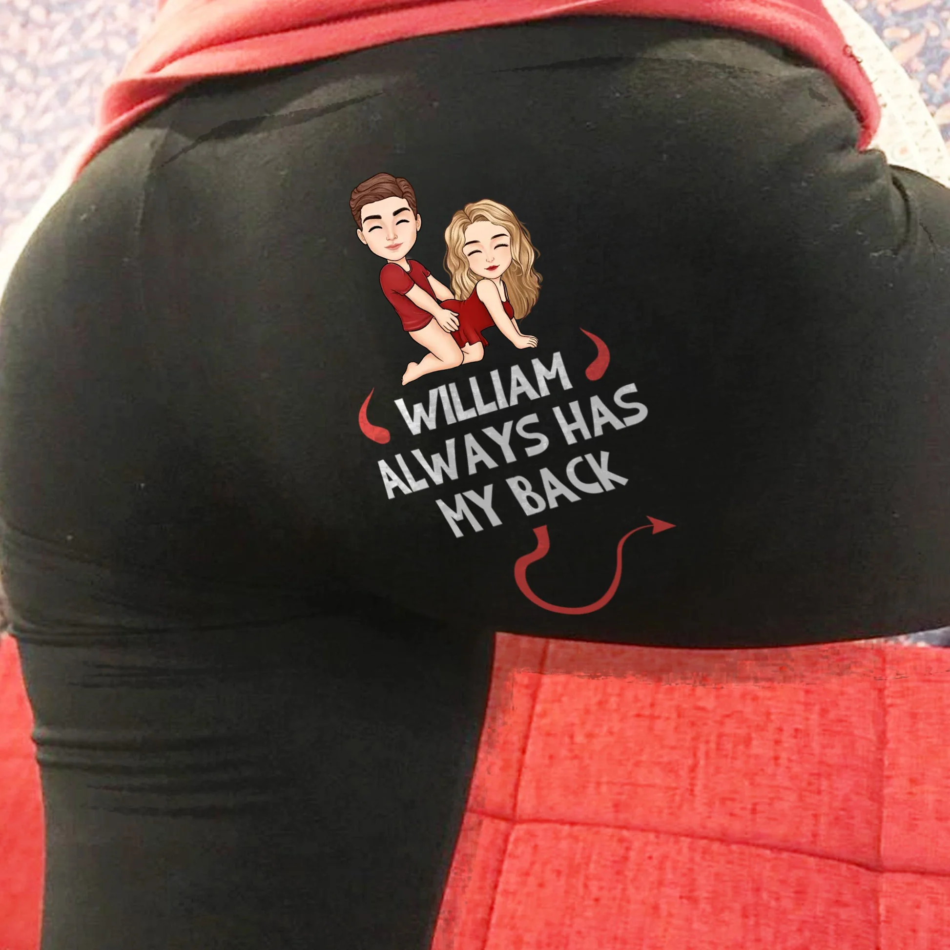He Always Has My Back - Personalized Leggings - Naughty Gift For Wife, Girlfriend | GR10 NL122 - Image 4