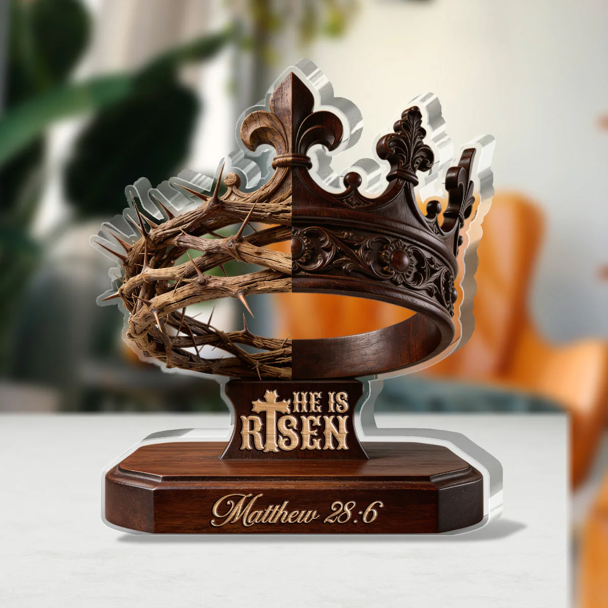 He Is Risen - Custom Shaped Acrylic Plaque - Christian Gift For Him BA01 - Image 3