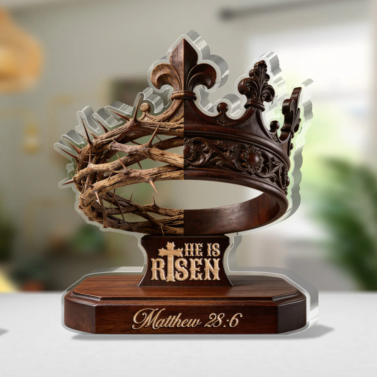 He Is Risen - Custom Shaped Acrylic Plaque - Christian Gift For Him BA01 - Image 4