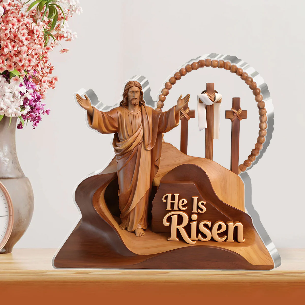 He is Risen - Custom Shaped Acrylic Plaque - Christian Gift For Him - Image 3