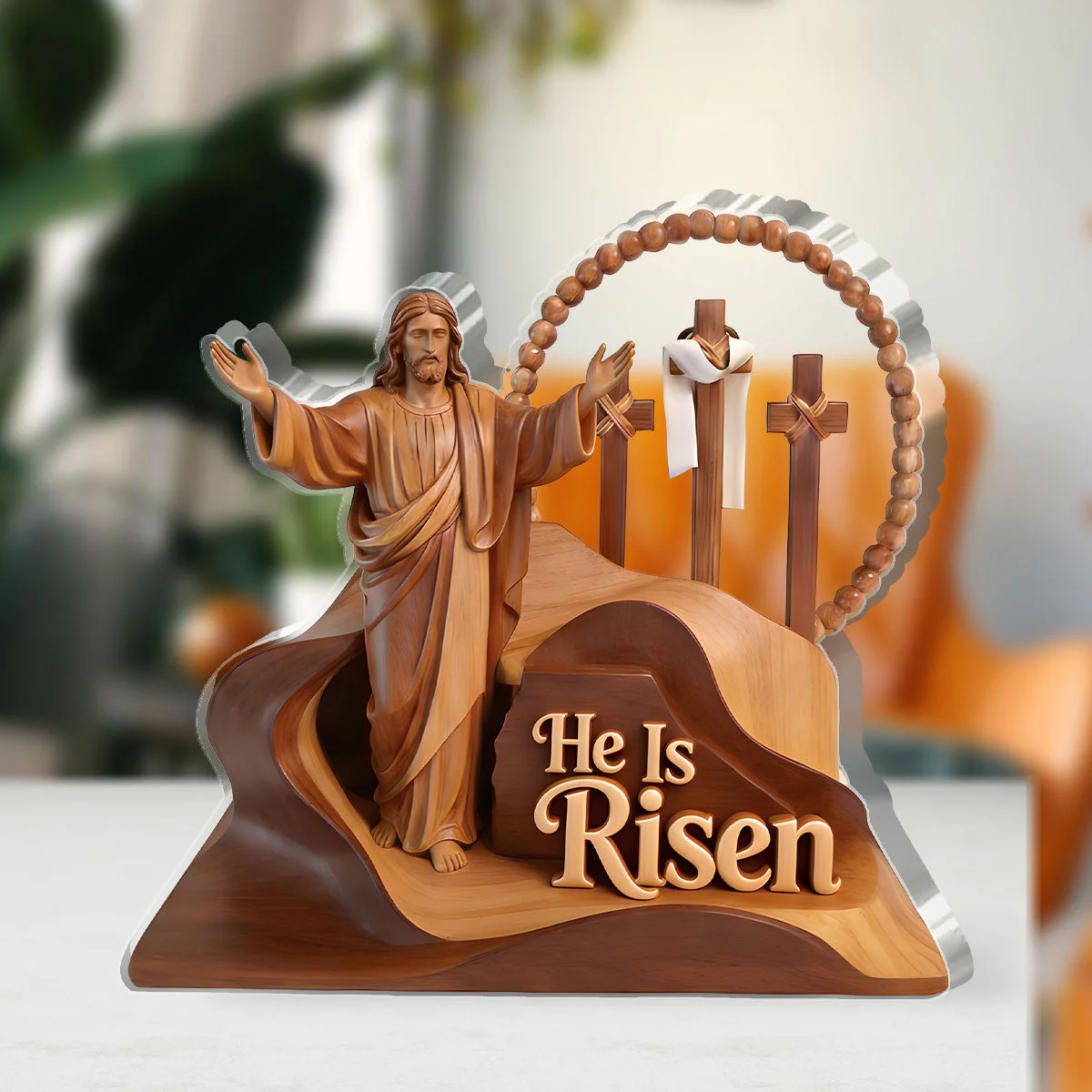 He is Risen - Custom Shaped Acrylic Plaque - Christian Gift For Him - Image 4
