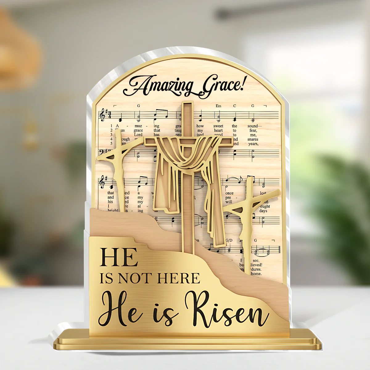 He Is Risen - Personalized Custom Shaped Acrylic Plaque - Christian Gift For Him BA01 - Image 5