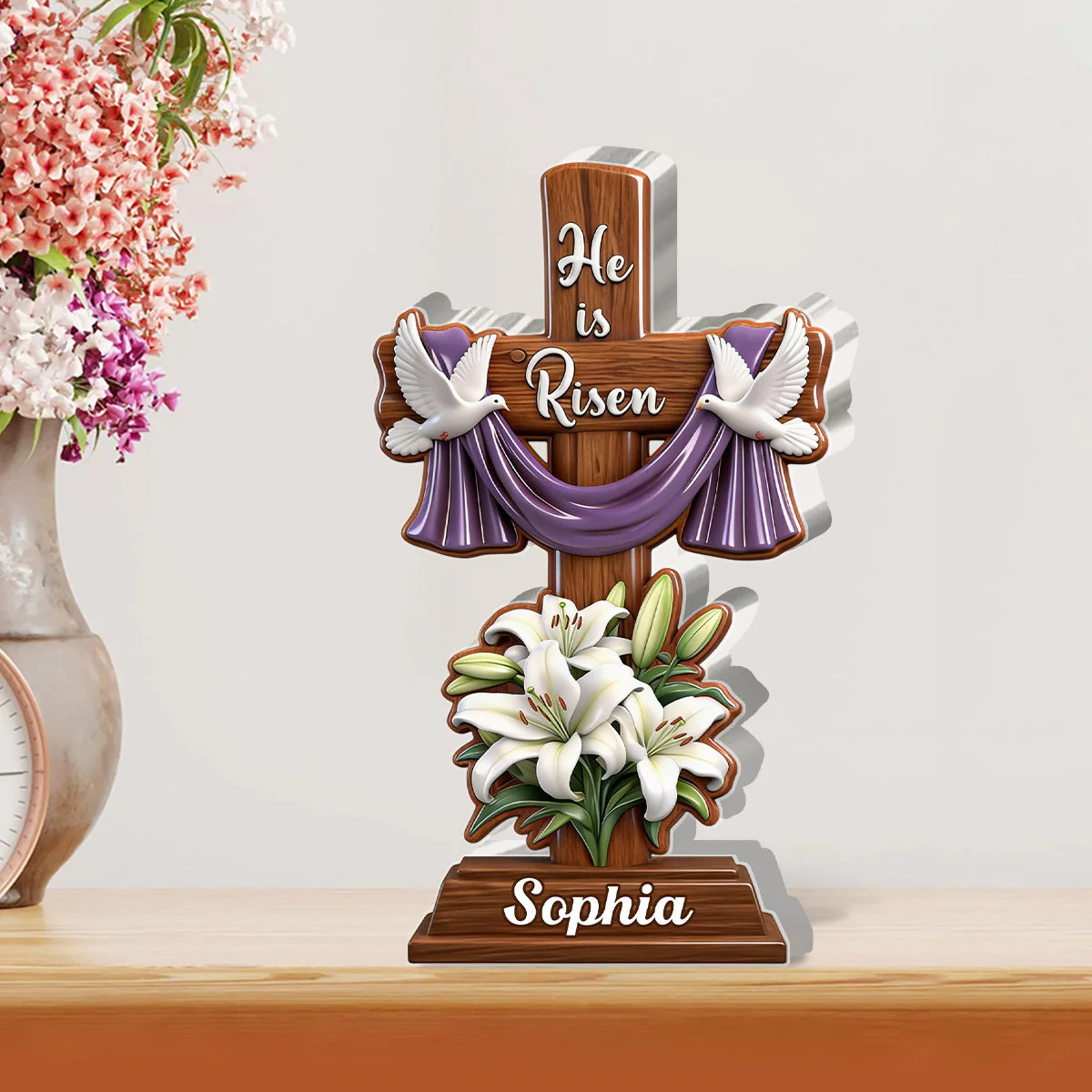 He Is Risen - Personalized Custom Shaped Acrylic Plaque - Christian Gift For Him BA01 - Image 2