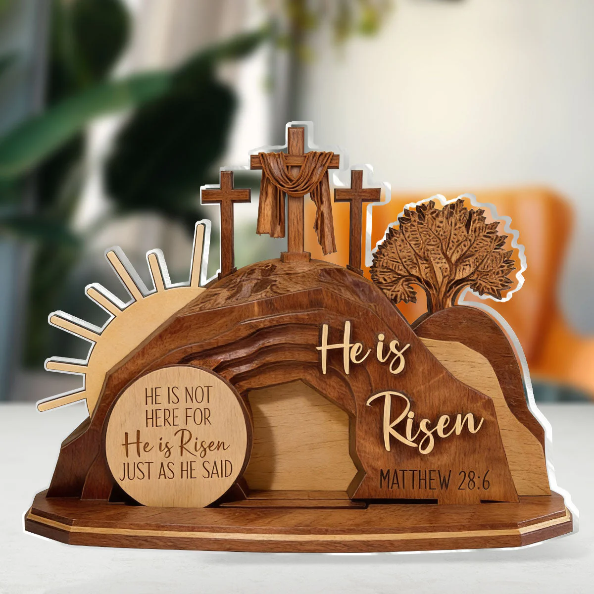 He Is Risen - Personalized Custom Shaped Acrylic Plaque - Christian Gift For Him BA01 - Image 4