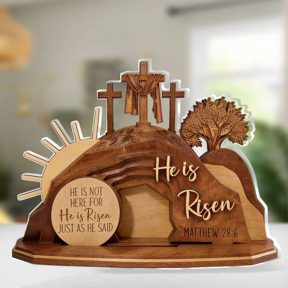 He Is Risen - Personalized Custom Shaped Acrylic Plaque - Christian Gift For Him BA01 - Image 5