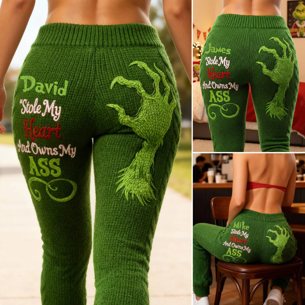 He Stole My Heart And Owns My Ass - Personalized Leggings - Christmas Gift For Her, Naughty Couple HH01