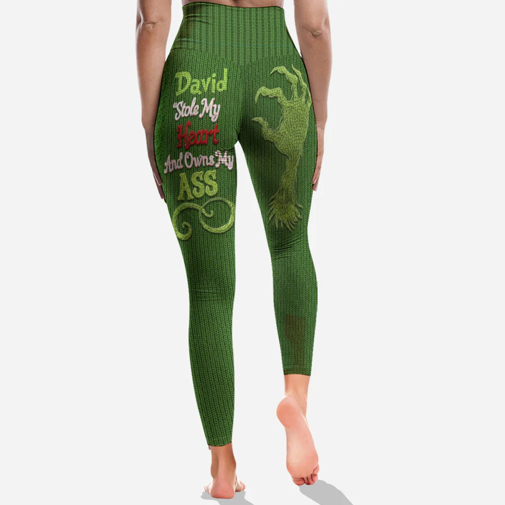 He Stole My Heart And Owns My Ass - Personalized Leggings - Christmas Gift For Her, Naughty Couple HH01 - Image 4