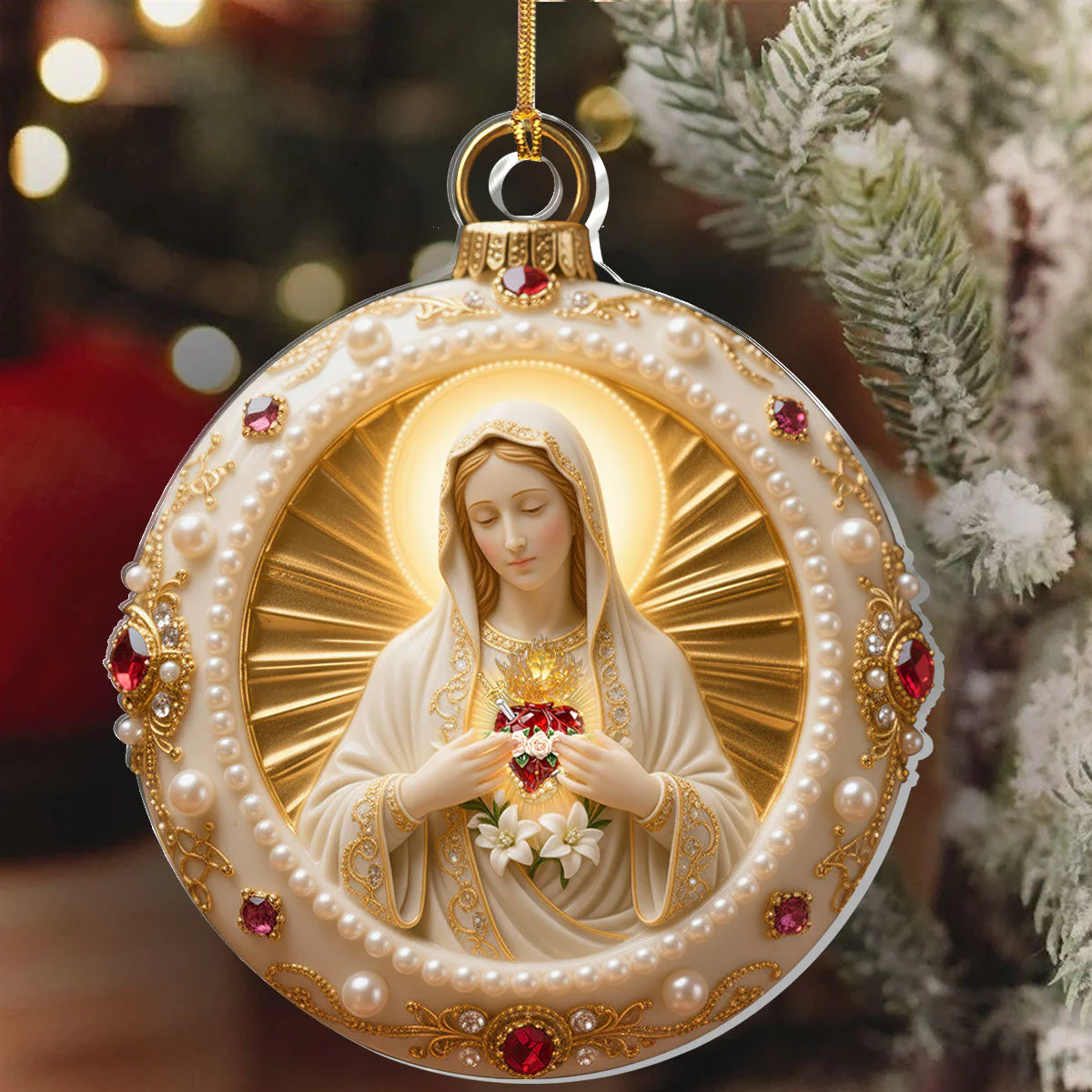 Hearts Of The Holy Family - Personalized Acrylic Ornament - Gift For Christmas HL128 - Image 6
