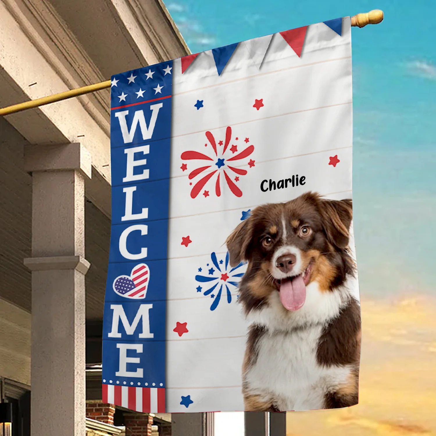 Hello Human, Welcome To My House Happy 4th July - Gift For Pet Lovers - Personalized Flag - NA94 - Image 3