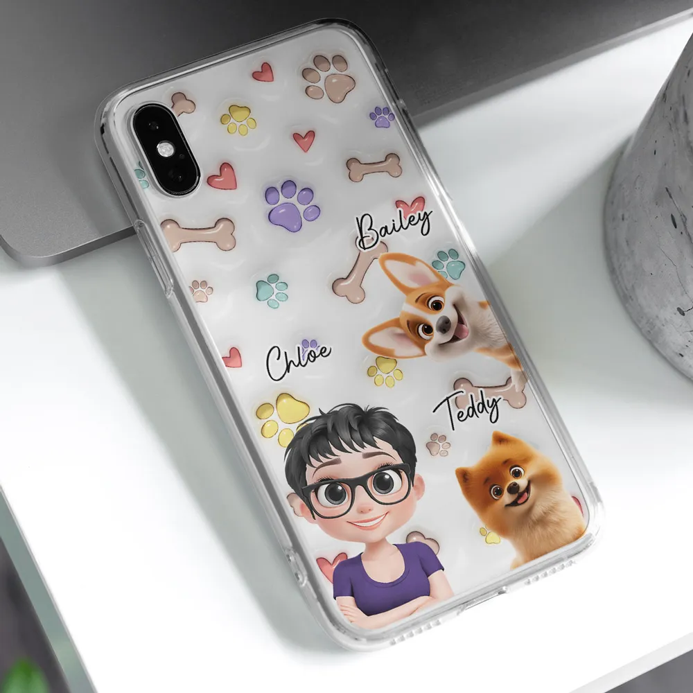 Her Baby Lovely Dogs - Personalized Phone Case - Gift for Pet Owners, Cat Lovers, Cat Mom HH01 - Image 2
