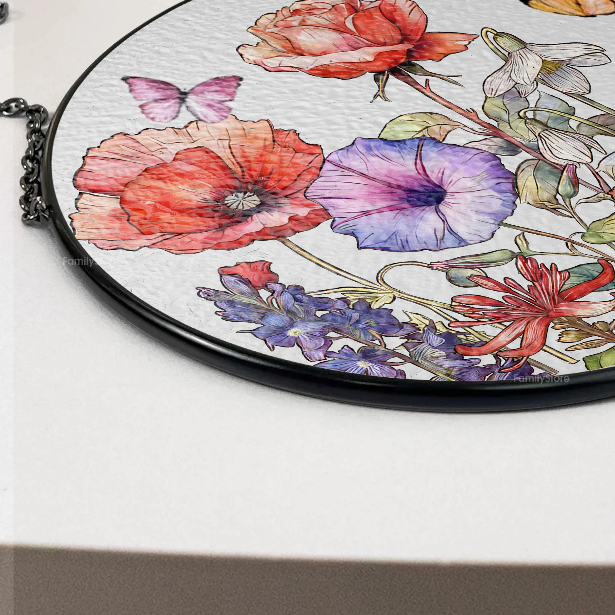 Her Love Blooms In Every Season - Personalized Stained Glass Window Hanging Suncatcher -  Gift For Mom, Daughter, Grandma, Mother's Day | NA94 - Image 4