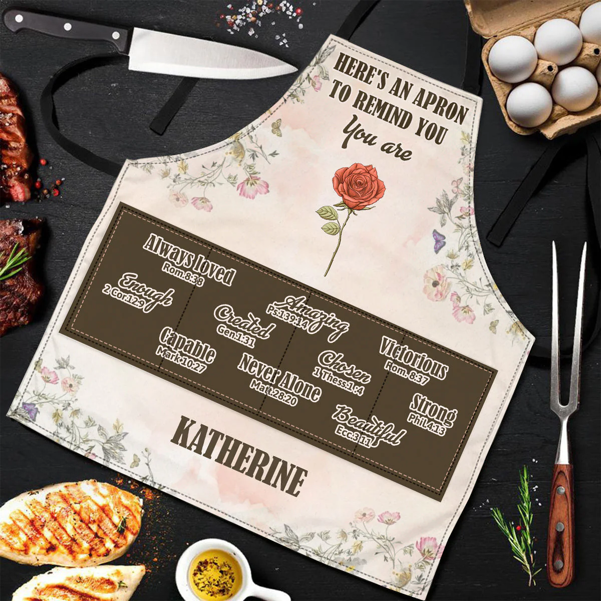 Here's An Apron To Remind You - Personalized Apron With Pocket - Christant Gift for Grandma - Image 3