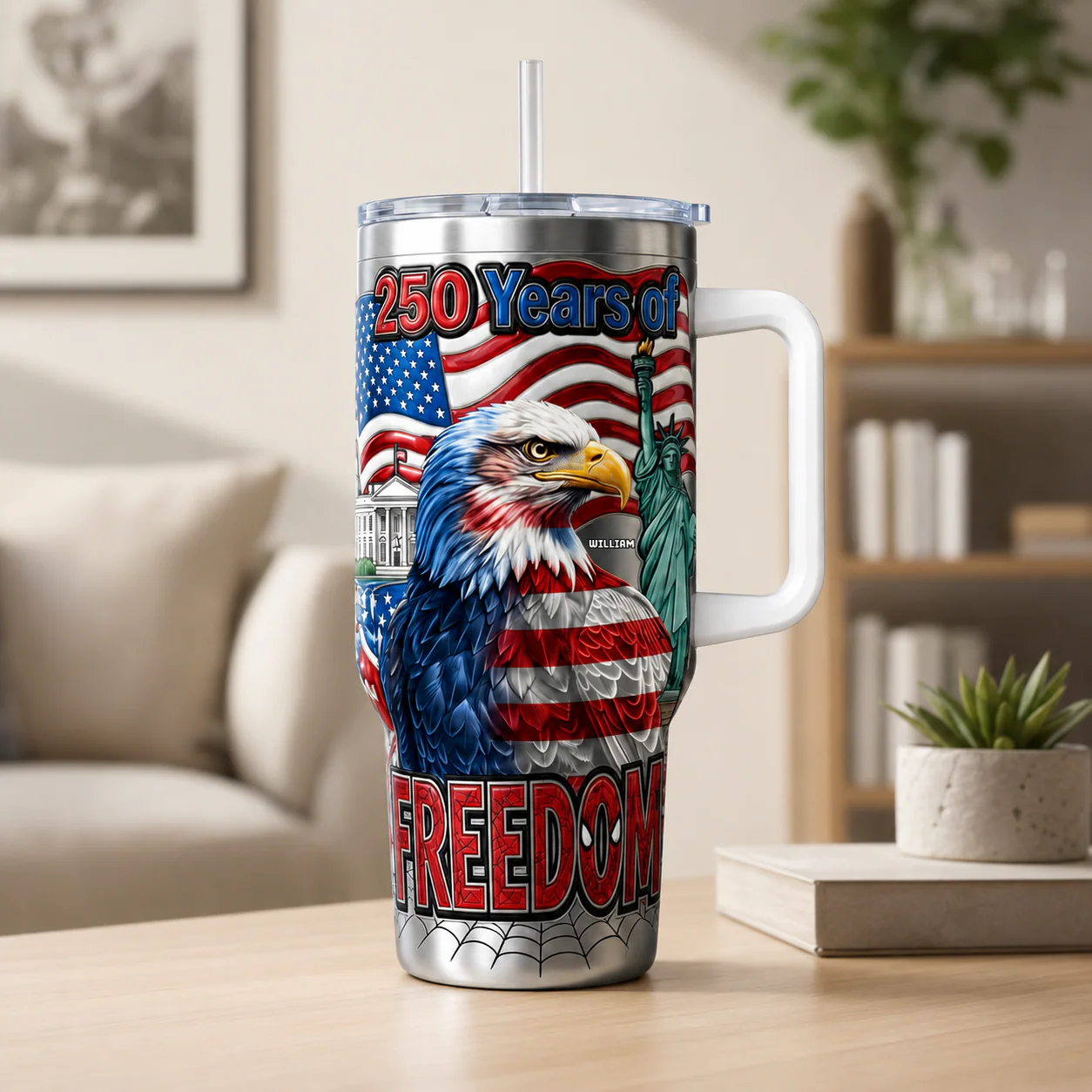 Hero Eagle 250 Years Of Freedom - Personalized Tumbler - Patriotic Gift For Family - DeMe - Image 2