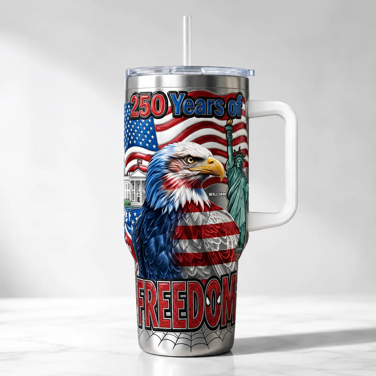 Hero Eagle 250 Years Of Freedom - Personalized Tumbler - Patriotic Gift For Family - DeMe - Image 6