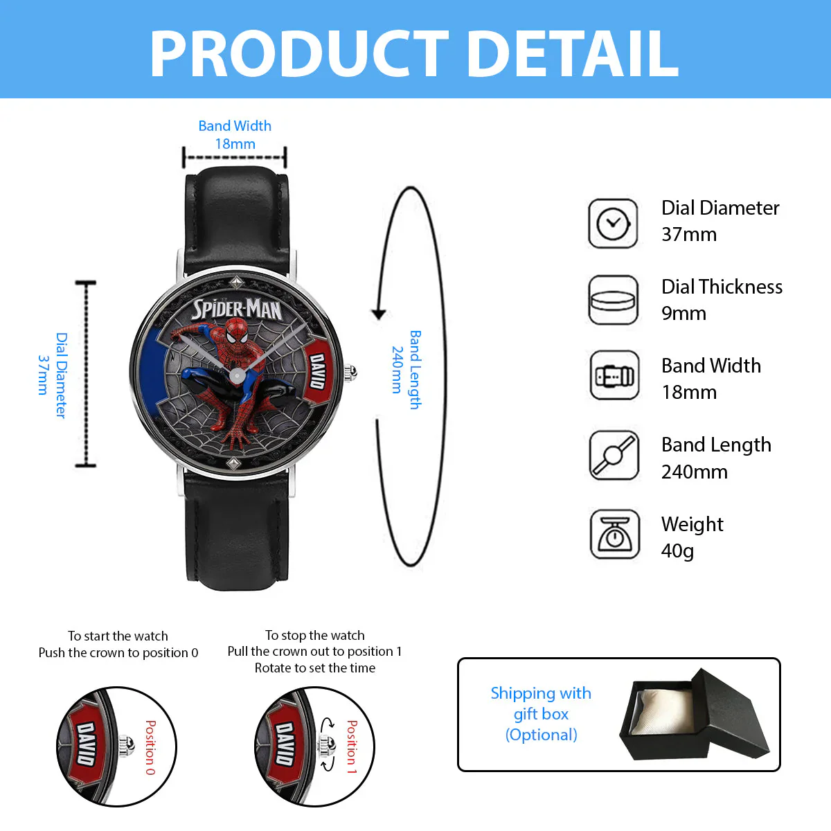 Hero - Personalized Hand Watch - Gift For Him, Fan Movies - DCCo - Image 11