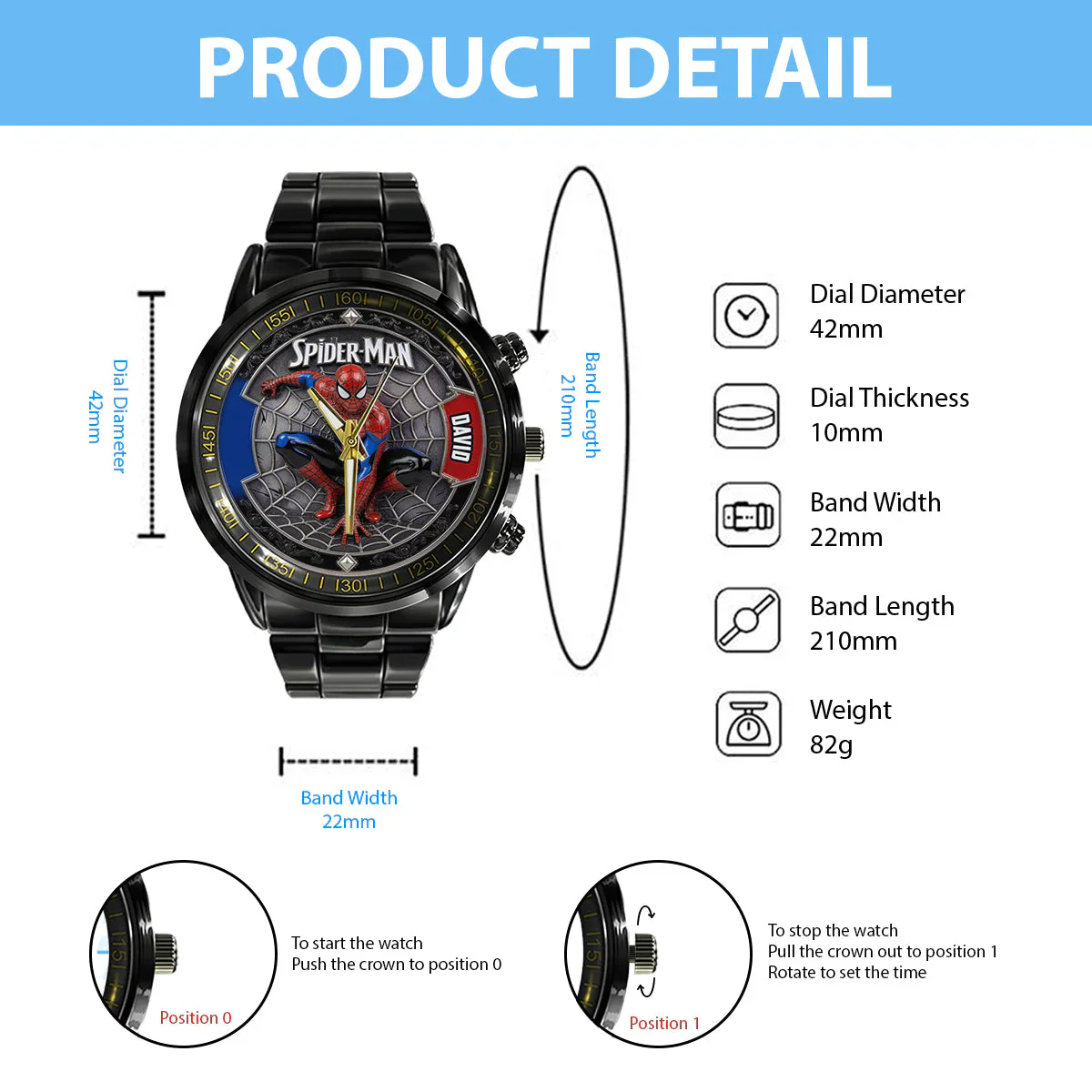 Hero - Personalized Hand Watch - Gift For Him, Fan Movies - DCCo - Image 6