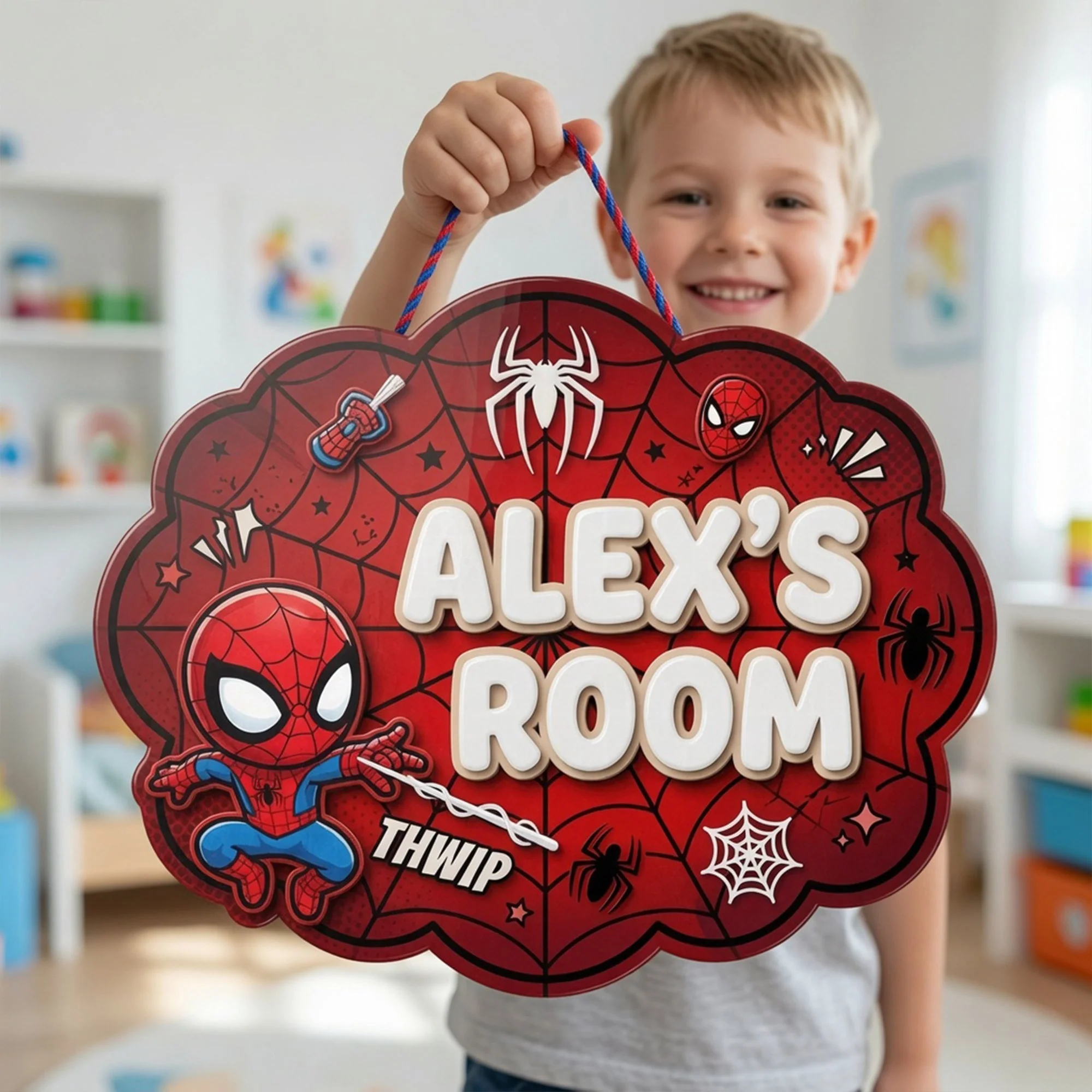 Hero Room Door - Personalized Custom Shaped Wood Sign - Gift For Kids, Movie Fans - Image 2