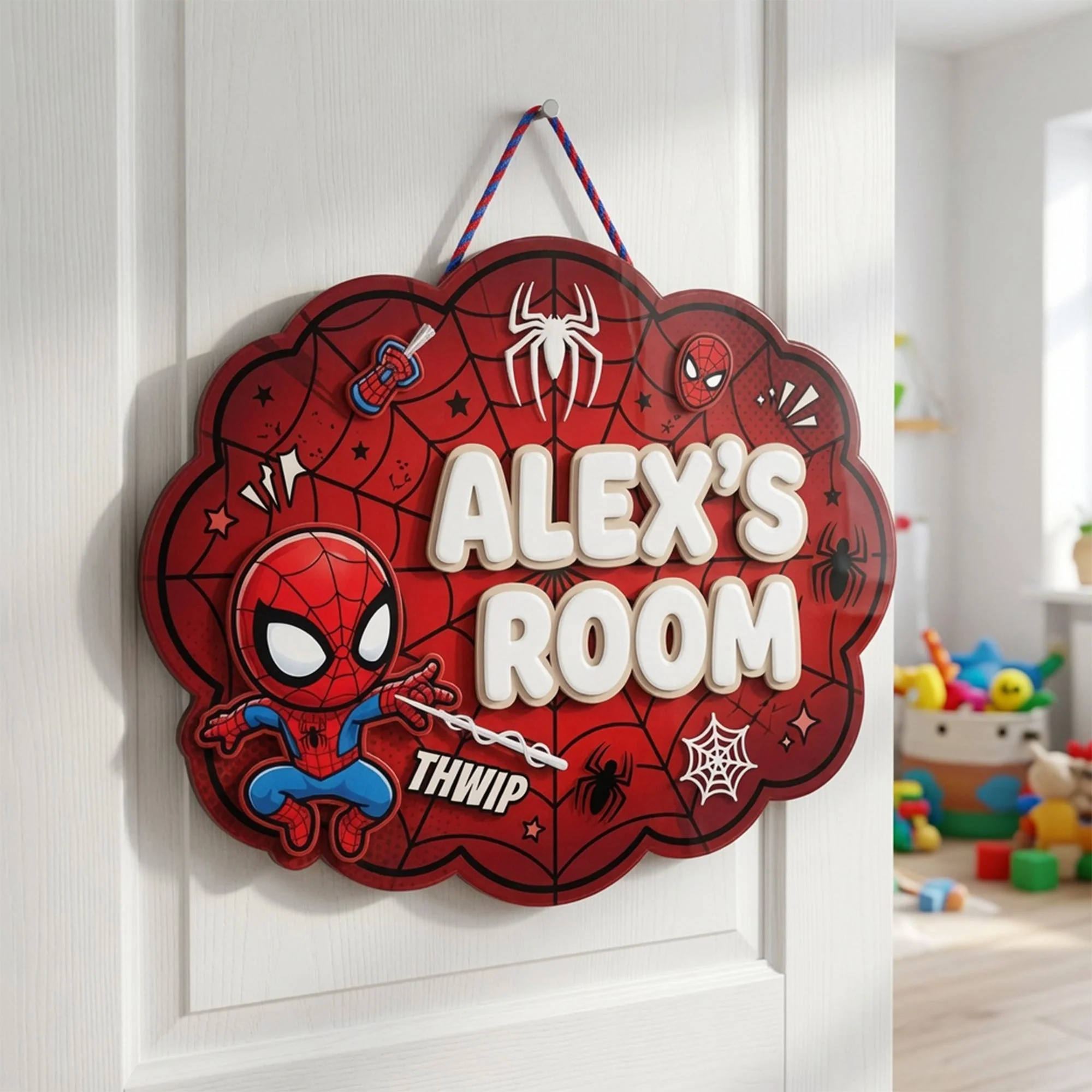 Hero Room Door - Personalized Custom Shaped Wood Sign - Gift For Kids, Movie Fans - Image 3