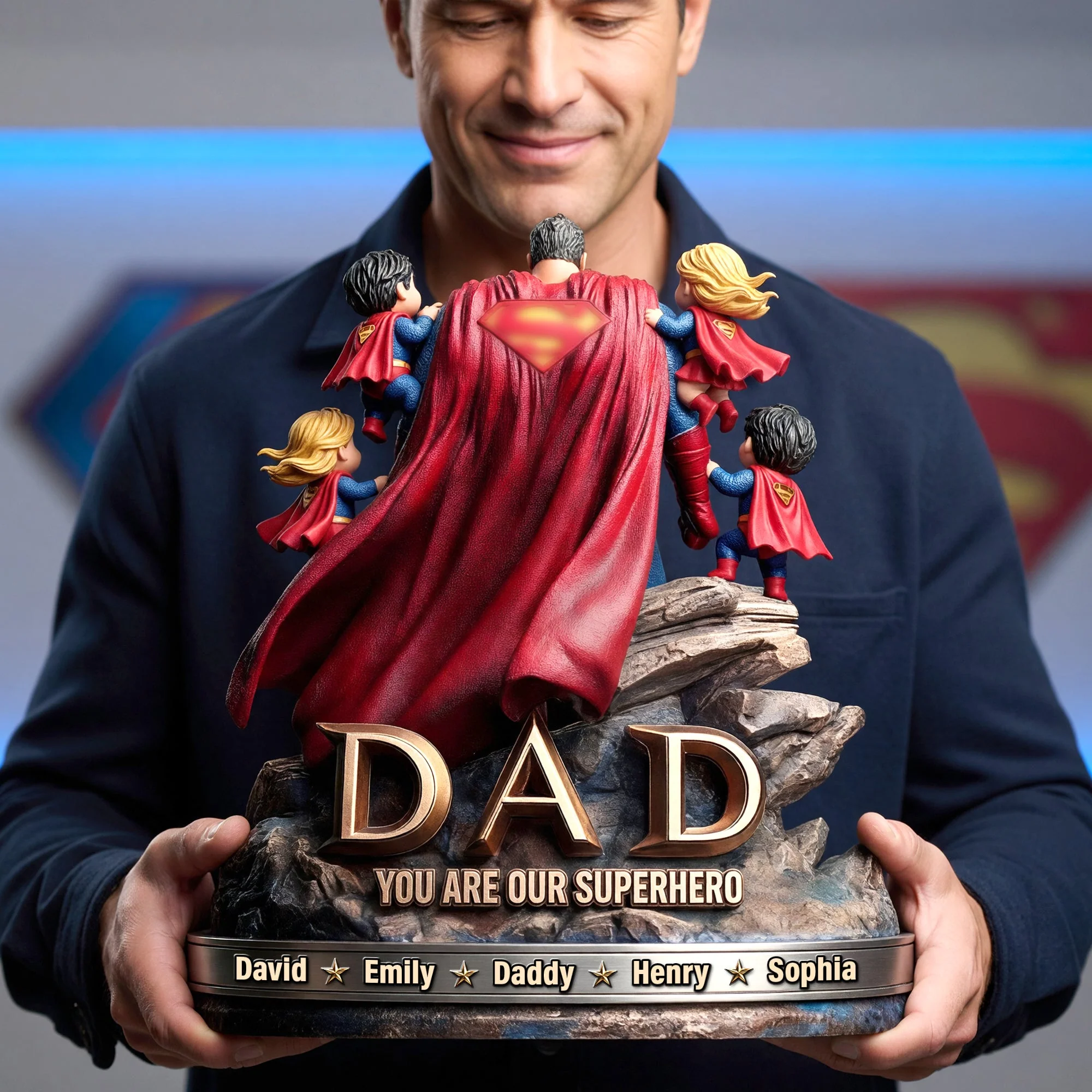 HH02 Dad You Are Our Superhero - Personalized Acrylic Plaque - Gift For Dad, Father's Day - Image 2