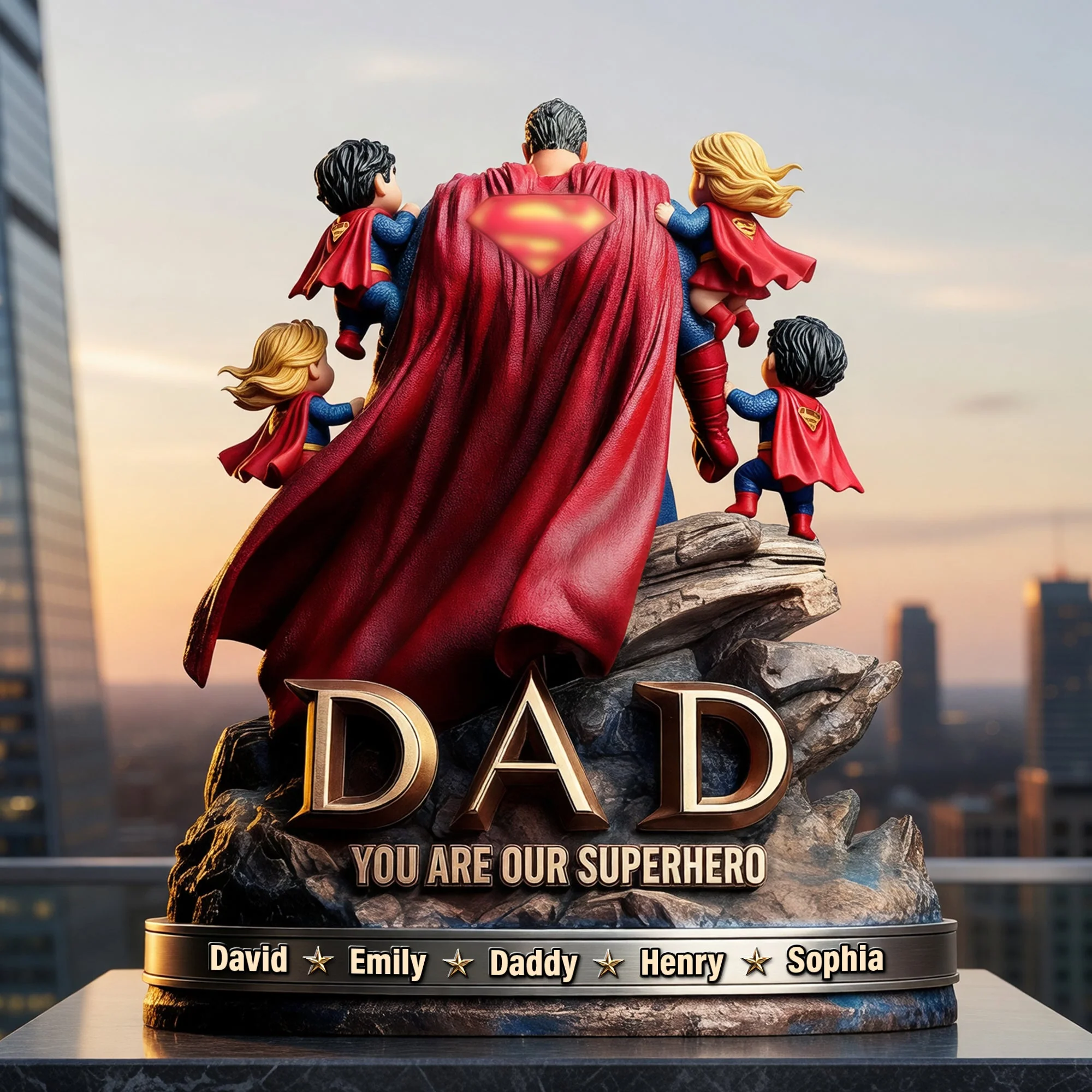 HH02 Dad You Are Our Superhero - Personalized Acrylic Plaque - Gift For Dad, Father's Day - Image 3