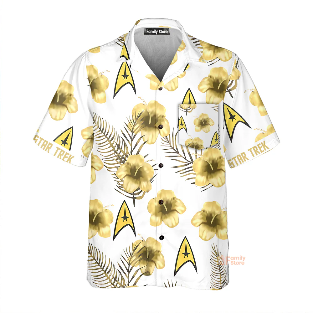 Hibiscus Floral SaTr Starships - Hawaiian Shirt For Men, Women, Kids - Image 2