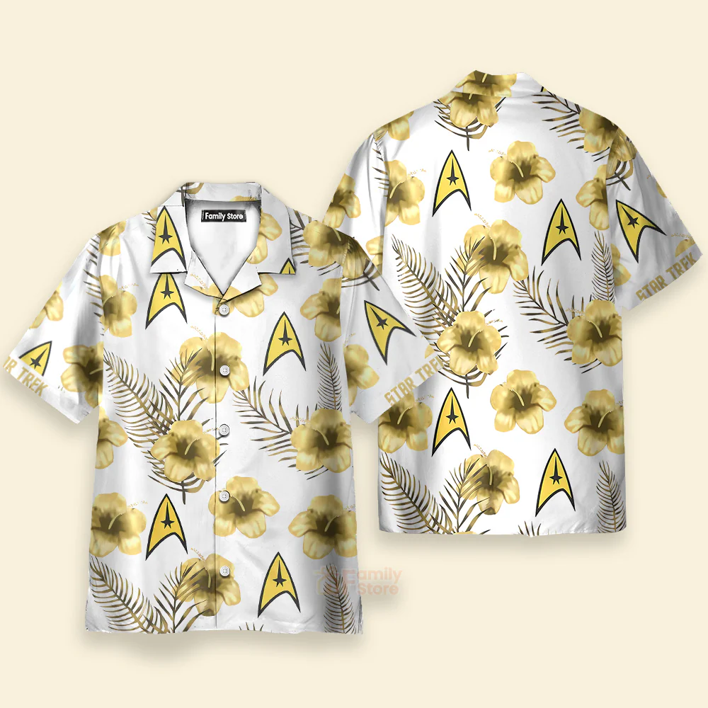 Hibiscus Floral SaTr Starships - Hawaiian Shirt For Men, Women, Kids - Image 3