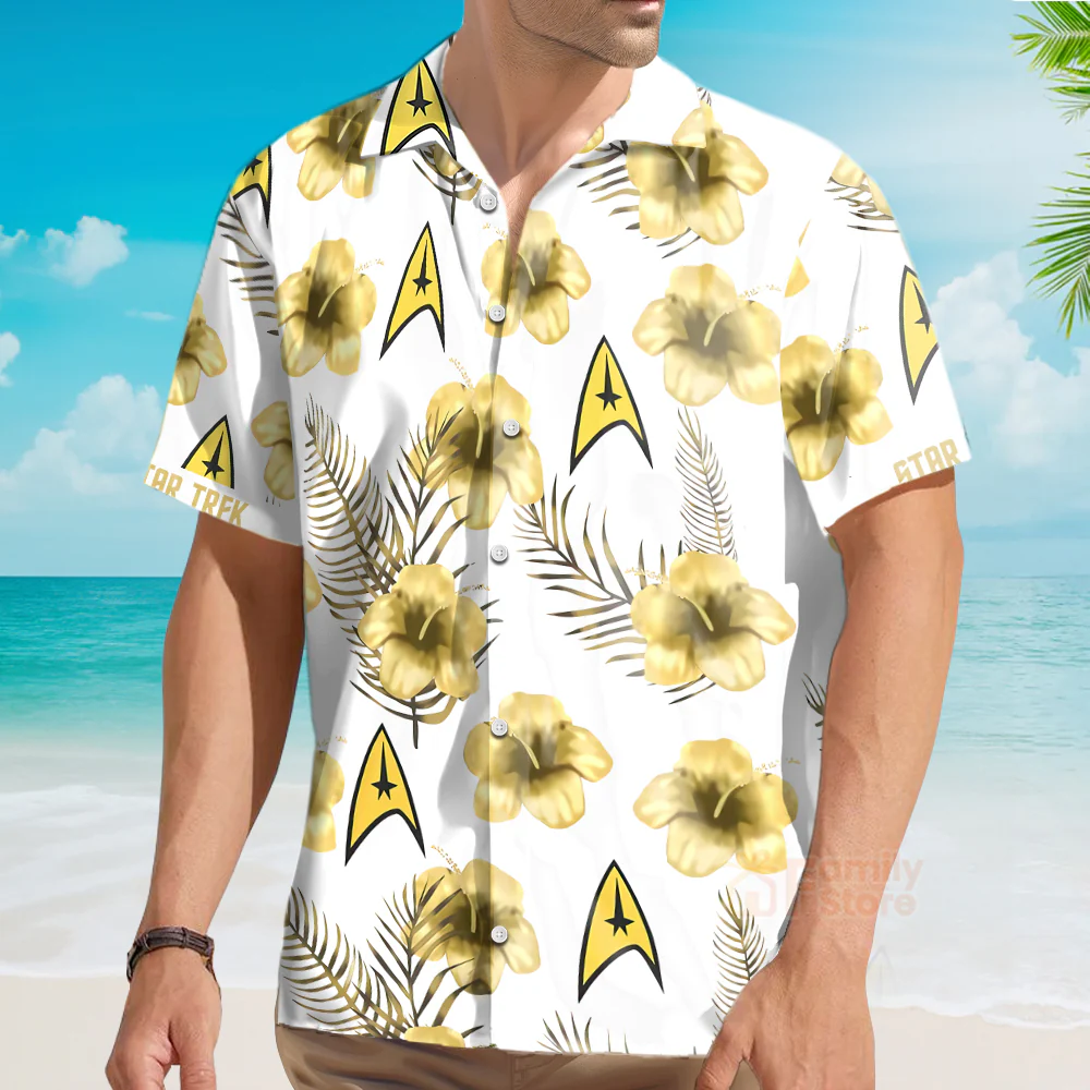 Hibiscus Floral SaTr Starships - Hawaiian Shirt For Men, Women, Kids - Image 4
