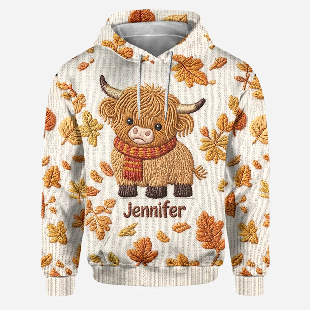 Highland Cow Fall Vibes - Personalized Hoodie And Leggings - Gift For Her, Farmers - Image 5