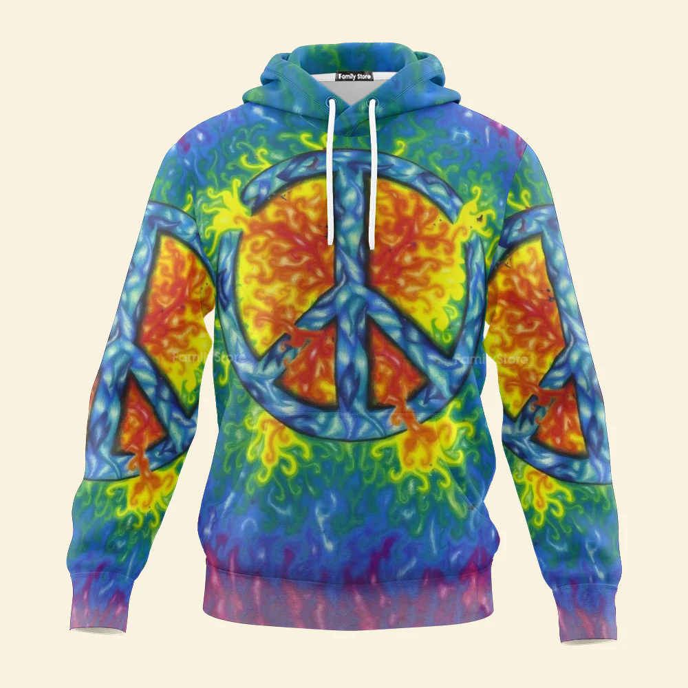 Hippie Peace Energy Symbol - Hoodie For Men, Women