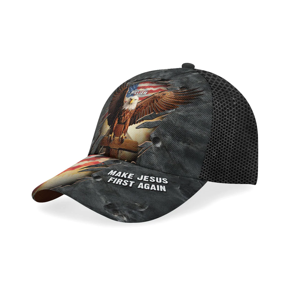 Make Jesus First Again Eagle - Personalized Classic Cap - Gift For Dad, Husband, Grandpa HN02 - Image 2