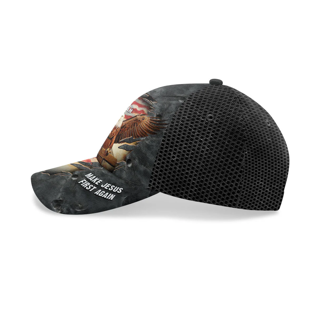 Make Jesus First Again Eagle - Personalized Classic Cap - Gift For Dad, Husband, Grandpa HN02 - Image 3