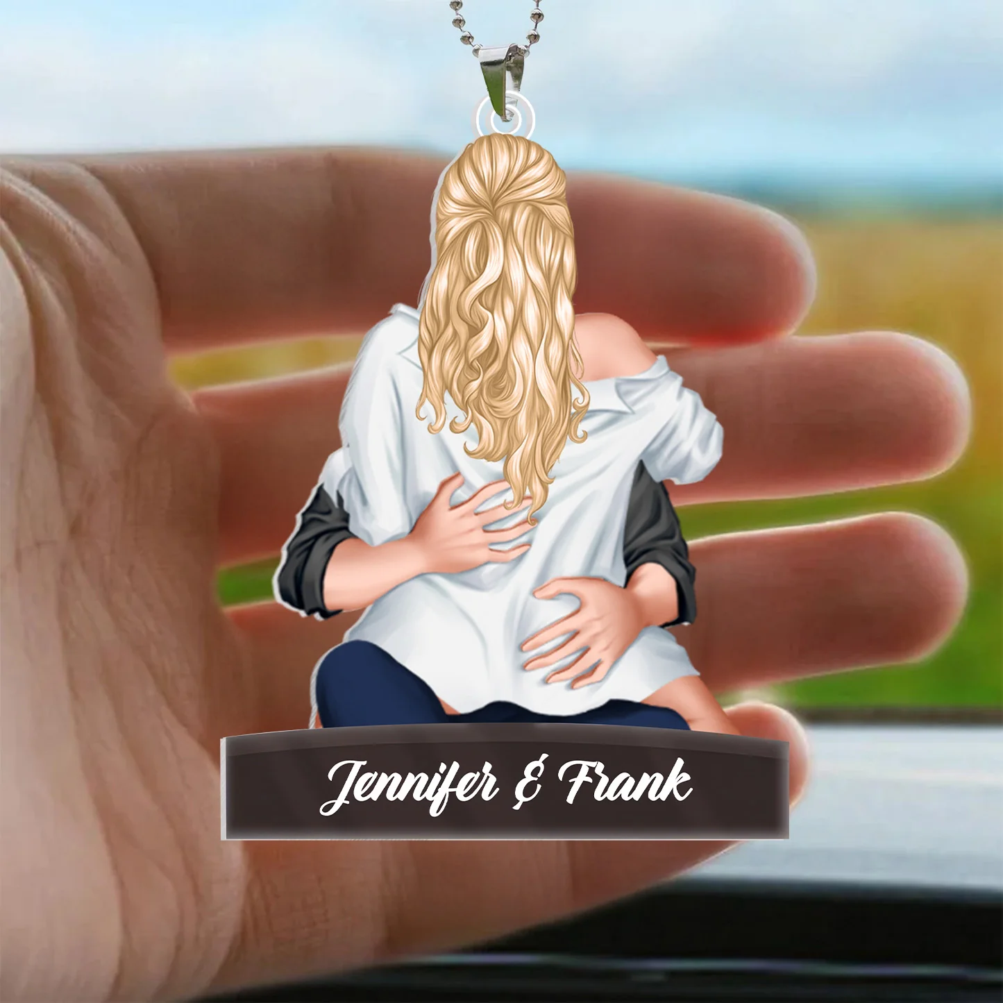 Hold You Close To Me - Personalized Car Hanging Ornament - Gift For Couple, Husband Wife, Anniversary GIft  - CL28 NA94 - Image 3