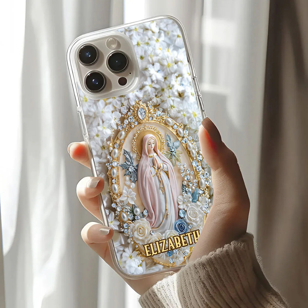 Holy Grace Virgin Mary - Personalized Phone Case TD118 - Image 3