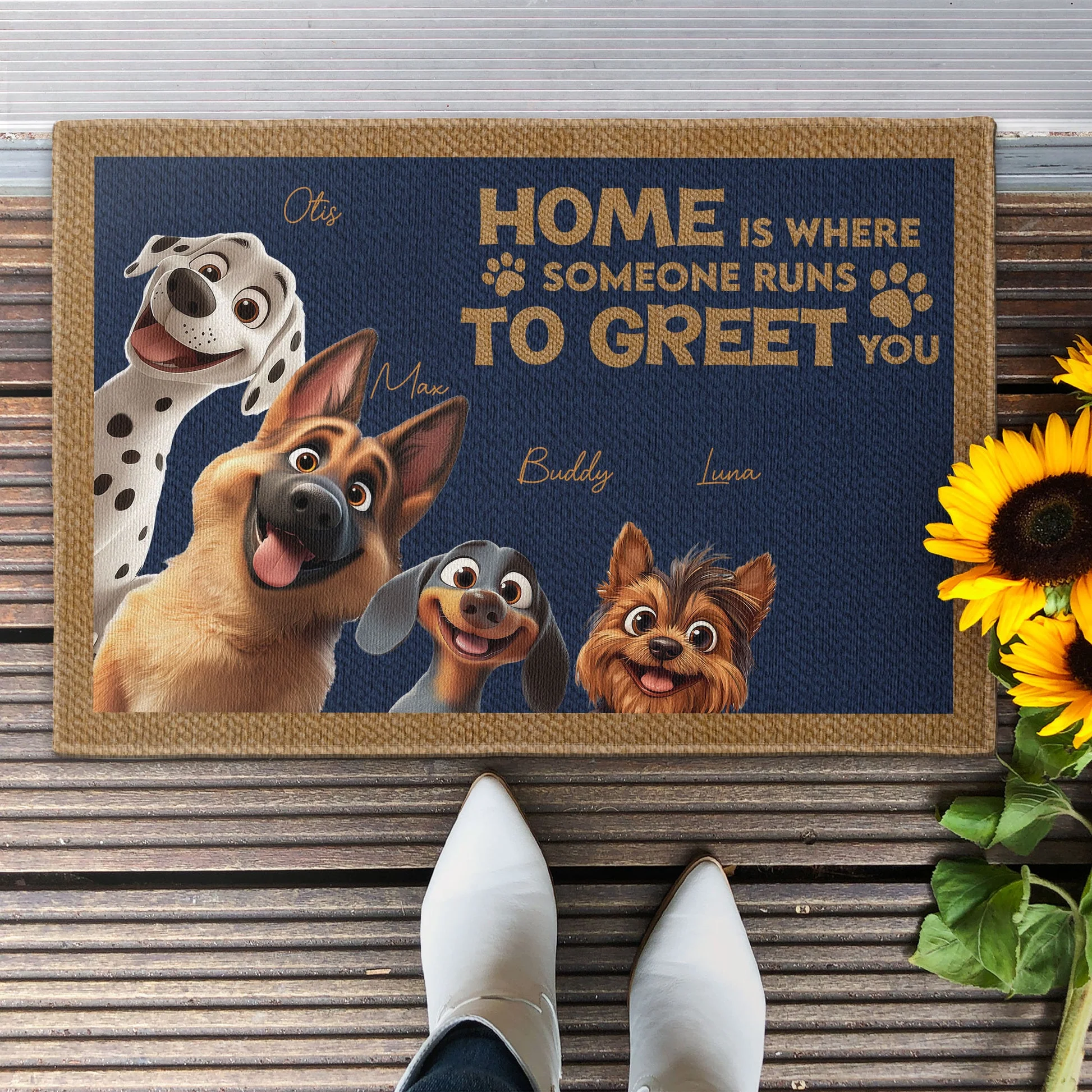 Home Is Where Someone Runs To Greet You - Personalized Doormat - Gift for Pet Owners, Pet Lovers, Dog Mom, Dog Dad | CLP15 NH96 - Image 3