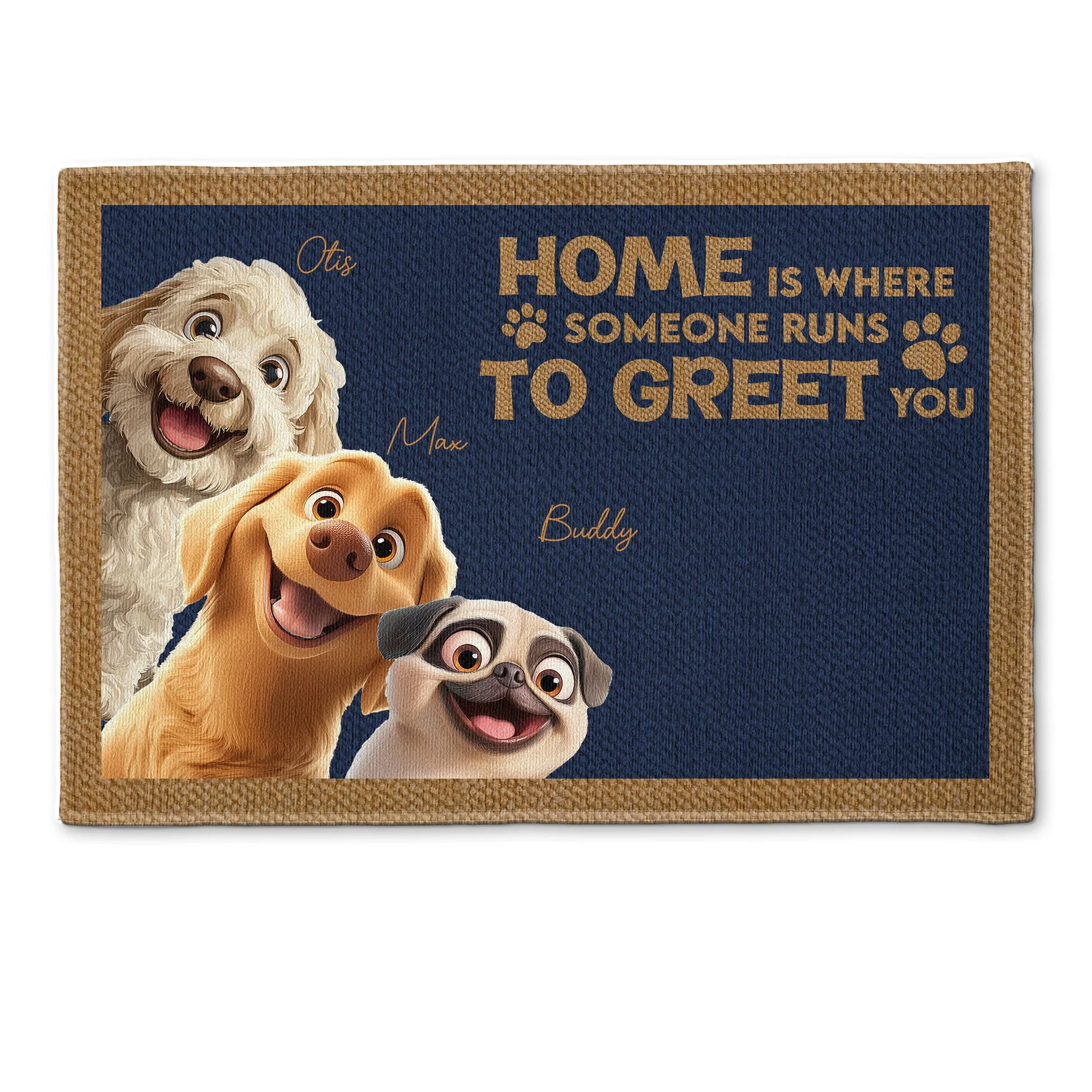 Home Is Where Someone Runs To Greet You - Personalized Doormat - Gift for Pet Owners, Pet Lovers, Dog Mom, Dog Dad | CLP15 NH96 - Image 4