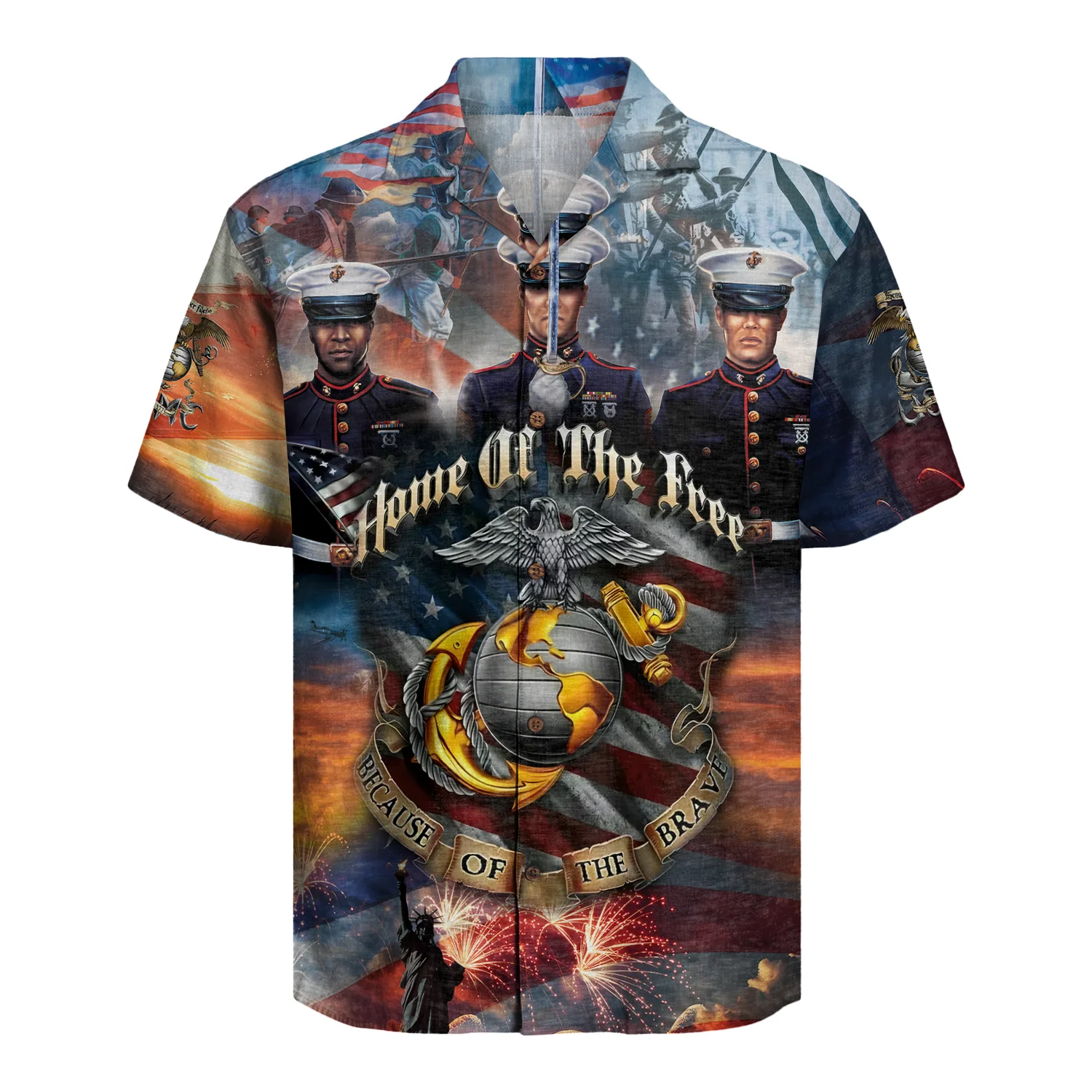 Home Of The Free Because Of The Brave - Hawaiian Shirt -  Patriotic Gift For Veterans | HN02 - Image 2