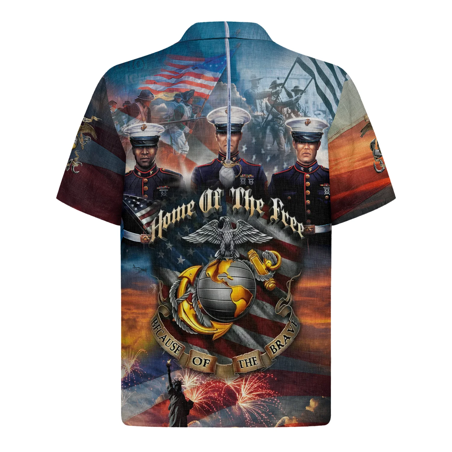 Home Of The Free Because Of The Brave - Hawaiian Shirt -  Patriotic Gift For Veterans | HN02 - Image 3
