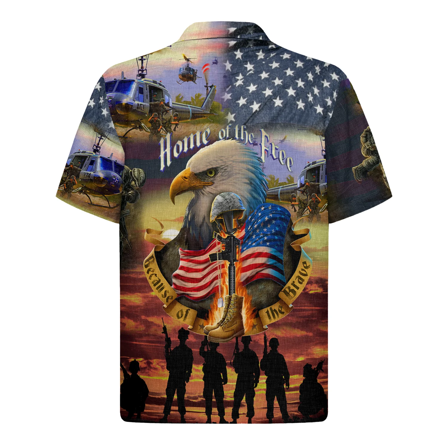 Home Of The Free Because Of The Brave - Hawaiian Shirt - Patriotic Gift For Veterans | HN02 - Image 3