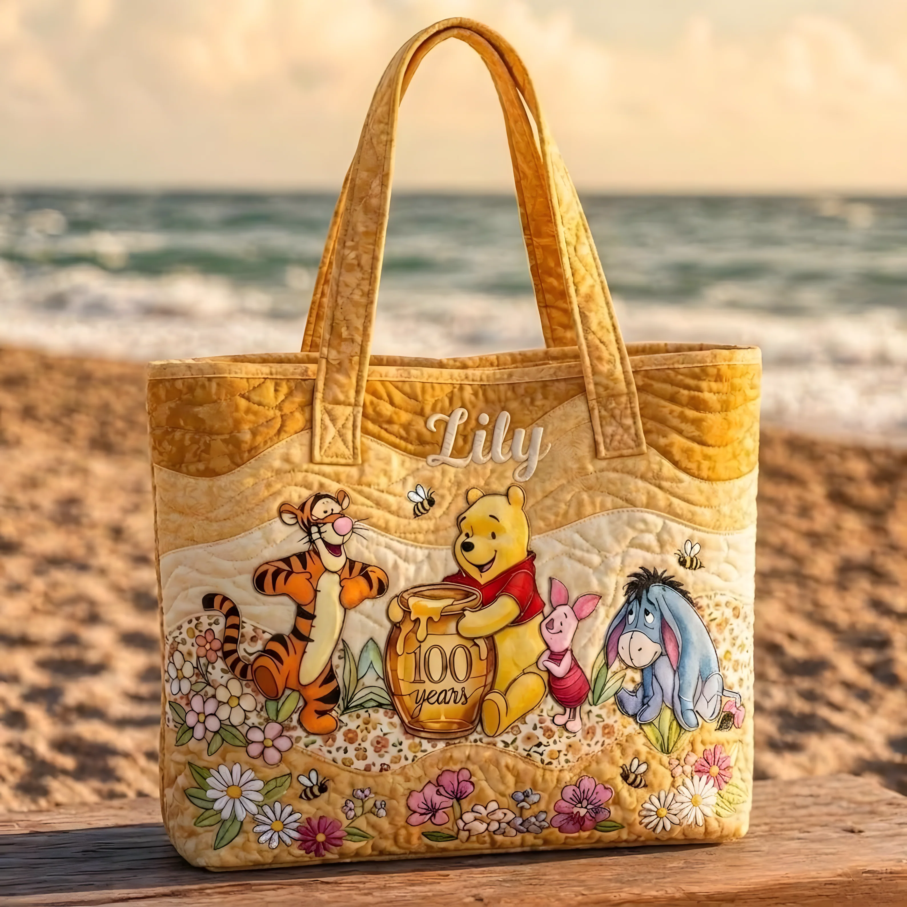 Honey Bear And Friends 100th Anniversary - Personalized Quilted Tote Bag - Gift For Movie Fans - DSNY