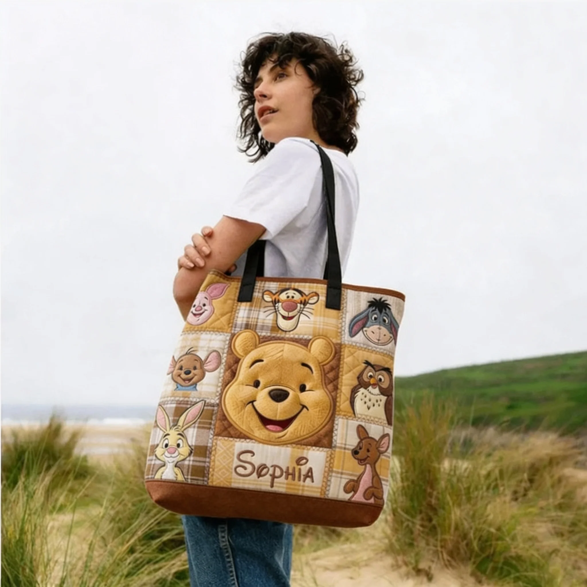 Honey Bear And Friends - Personalized Quilted Tote Bag - Gift For Movie Fans - DSNY - Image 2