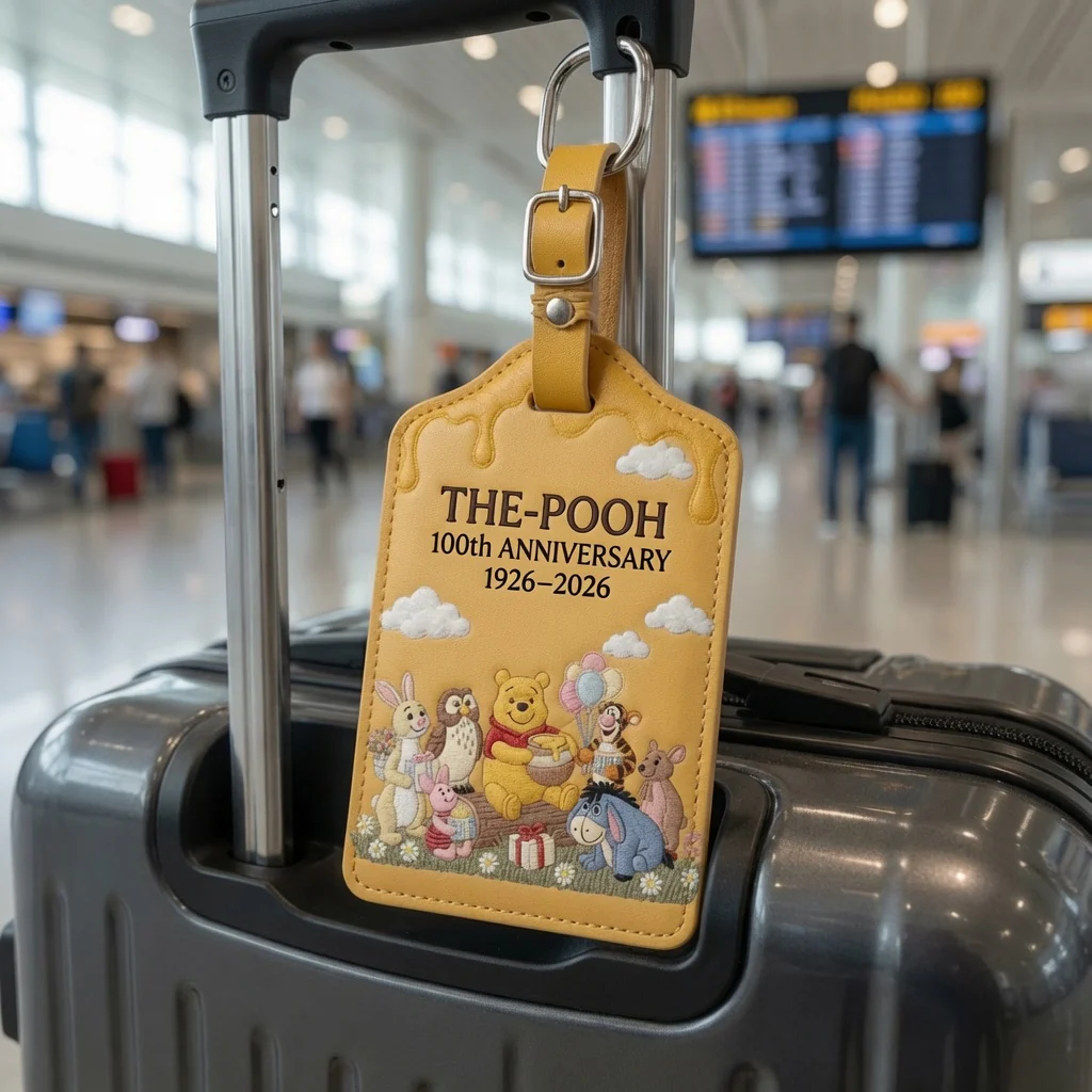 Honey Bear Celebrate 100 Years Of Friendship - Personalized Passport Holder & Luggage Tag Set - Vacation Gift for Travelers - DSNY - Image 4